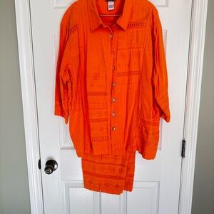 Vibrant Orange Women’s Matching Set by Stonebridge.